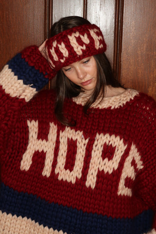 Hope Burgundy Chunky Knit Headband
