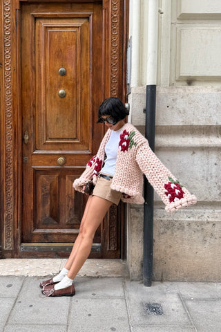 Strawberry Colossal Knit Cardigan