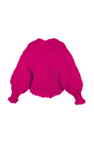 Raspberry Colossal Knit Cardigan