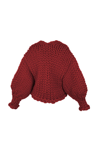 Burgundy Colossal Knit Cardigan