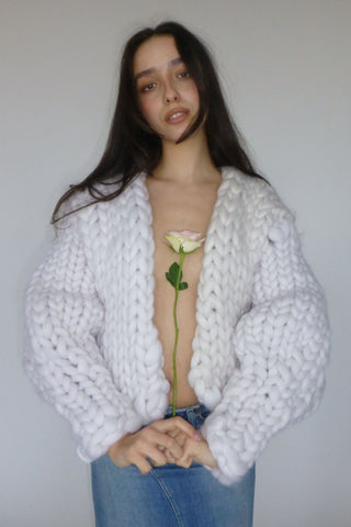 White Colossal Knit Jacket