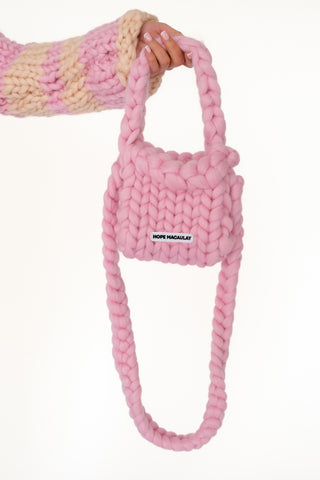 Pink Colossal Knit Crossbody Bag