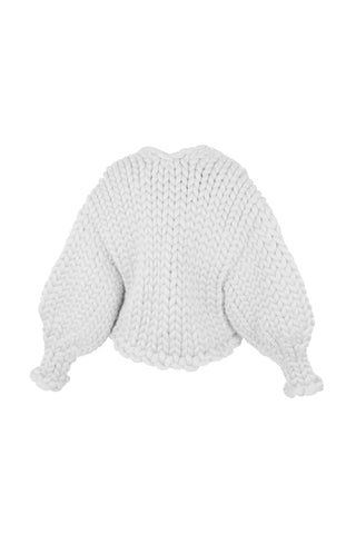 White Colossal Knit Cardigan