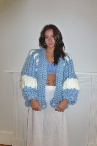 Sky Blue Colossal Knit Coat