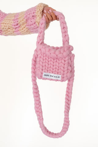 Pink Colossal Knit Crossbody Bag